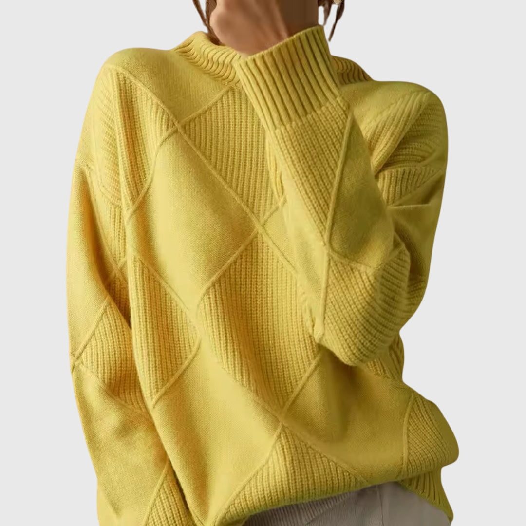 Pull côtelé à col roulé et manches longues — Amielle Paris
