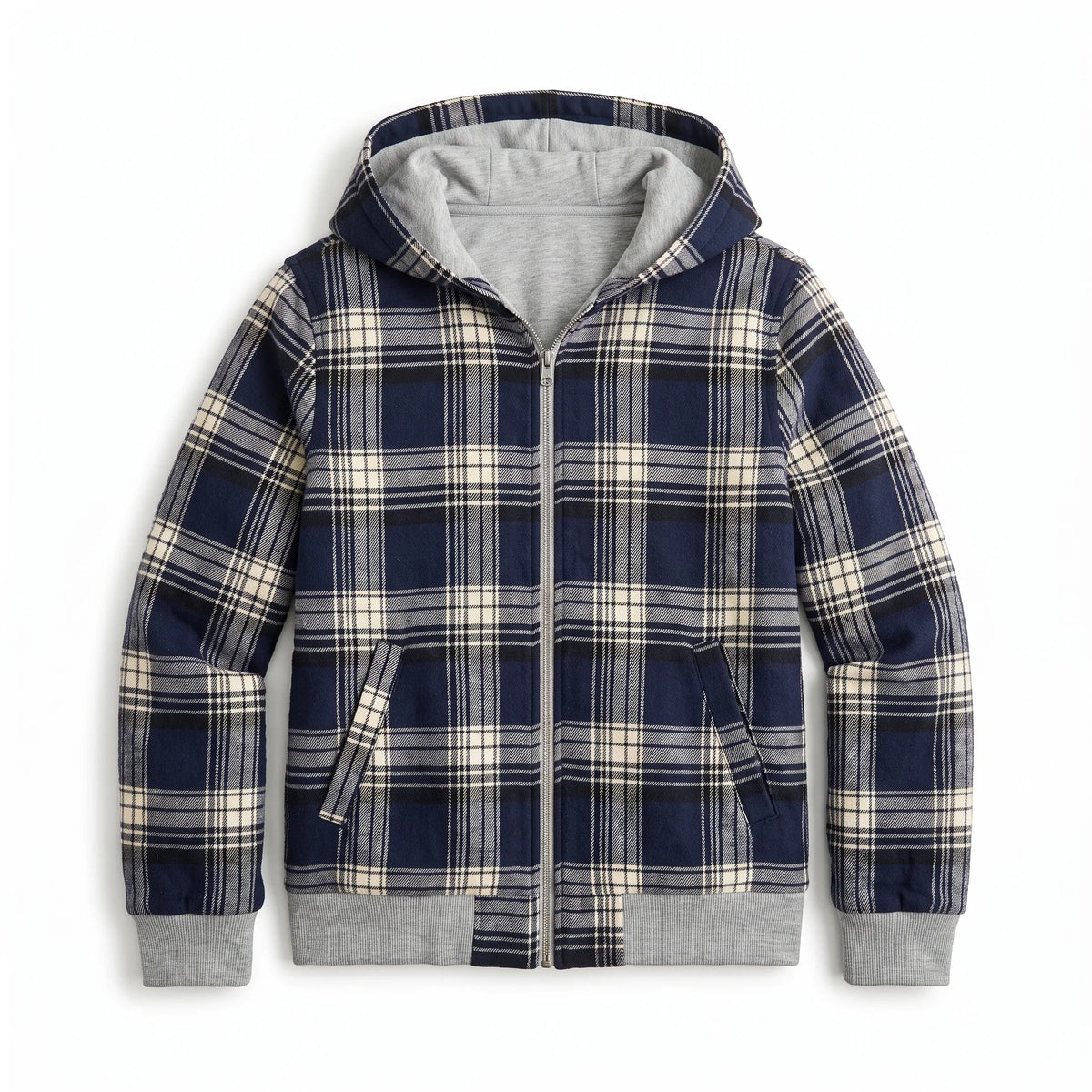 Veste courte réversible à capuche et carreaux — Amielle Paris