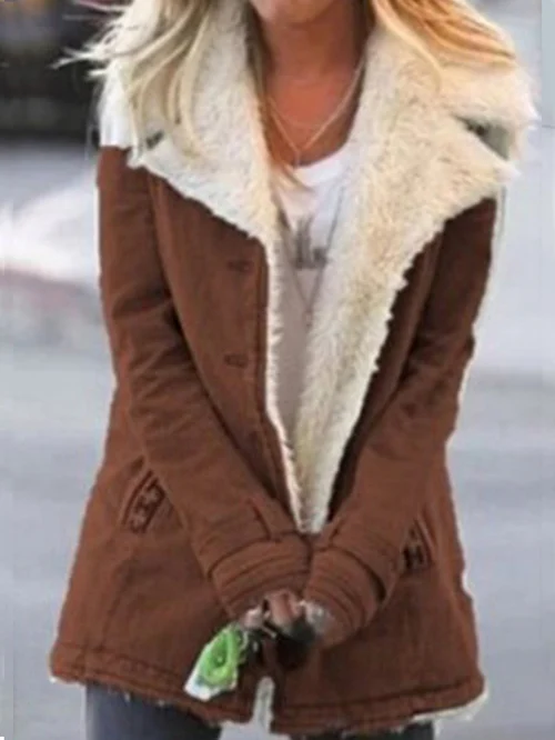 Veste utilitaire boutonnée à doublure effet mouton — Amielle Paris