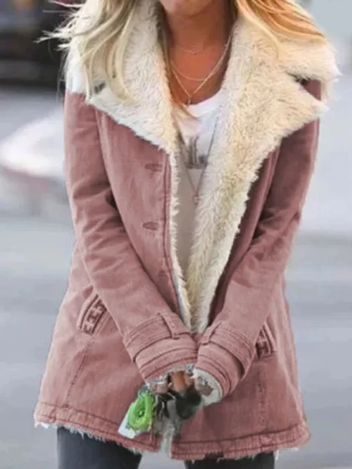 Veste utilitaire boutonnée à doublure effet mouton — Amielle Paris