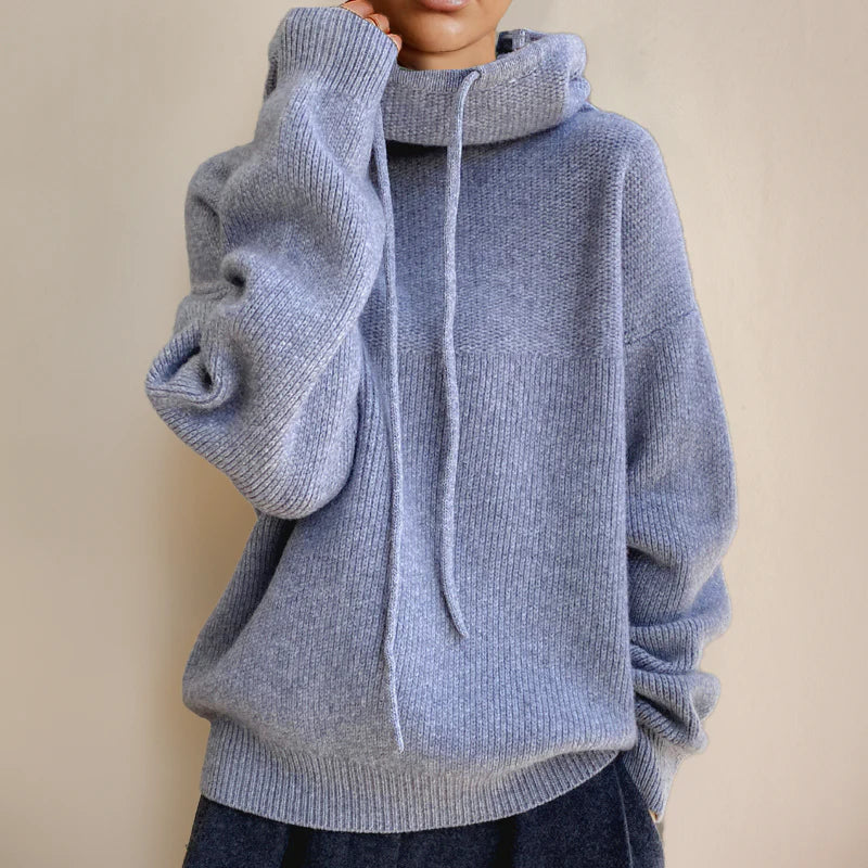 Aurora — Pull ample en laine à capuche — Amielle Paris