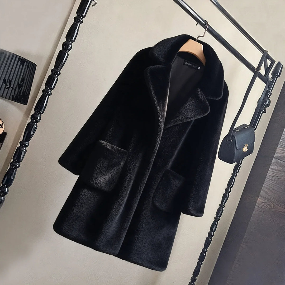 Duffy — Manteau duveteux à col revers — vue principale