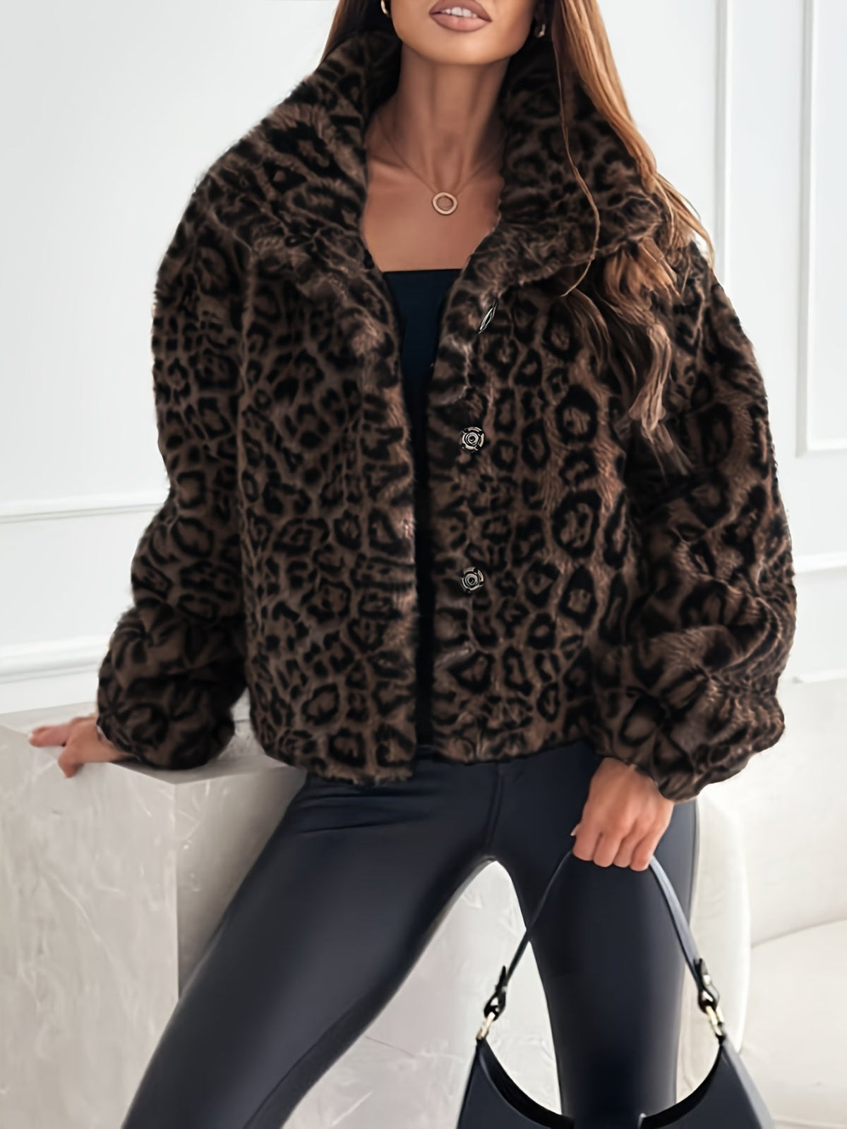 Veste léopard en fausse fourrure — Amielle Paris