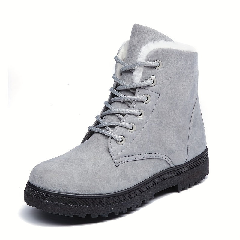 Bottines d'hiver à lacets et revers polaire — Amielle Paris