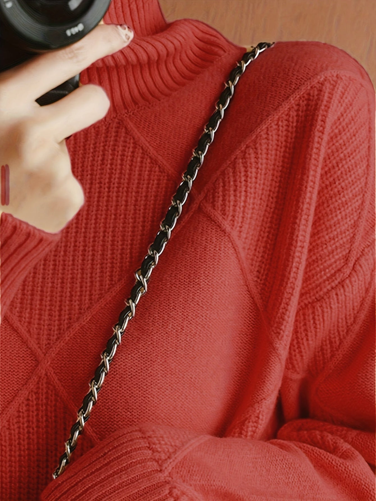 Pull à col roulé et maille à losanges — Amielle Paris