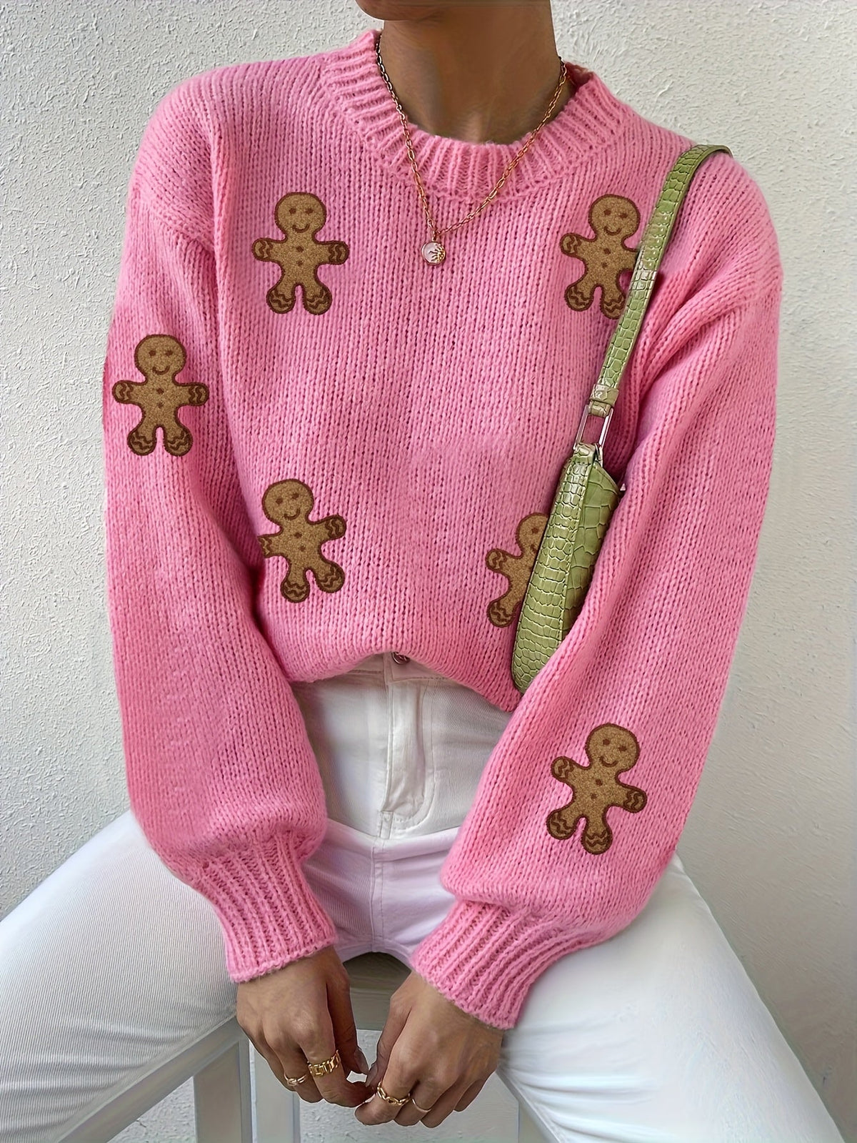 Pull de Noël à motif pain d'épices — Amielle Paris