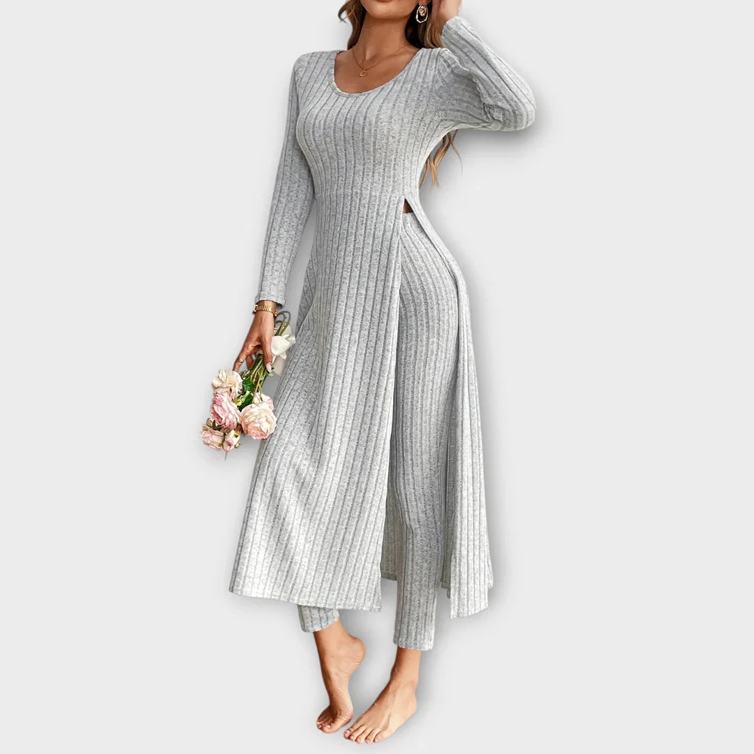 Bella — Ensemble robe côtelée et legging — Amielle Paris