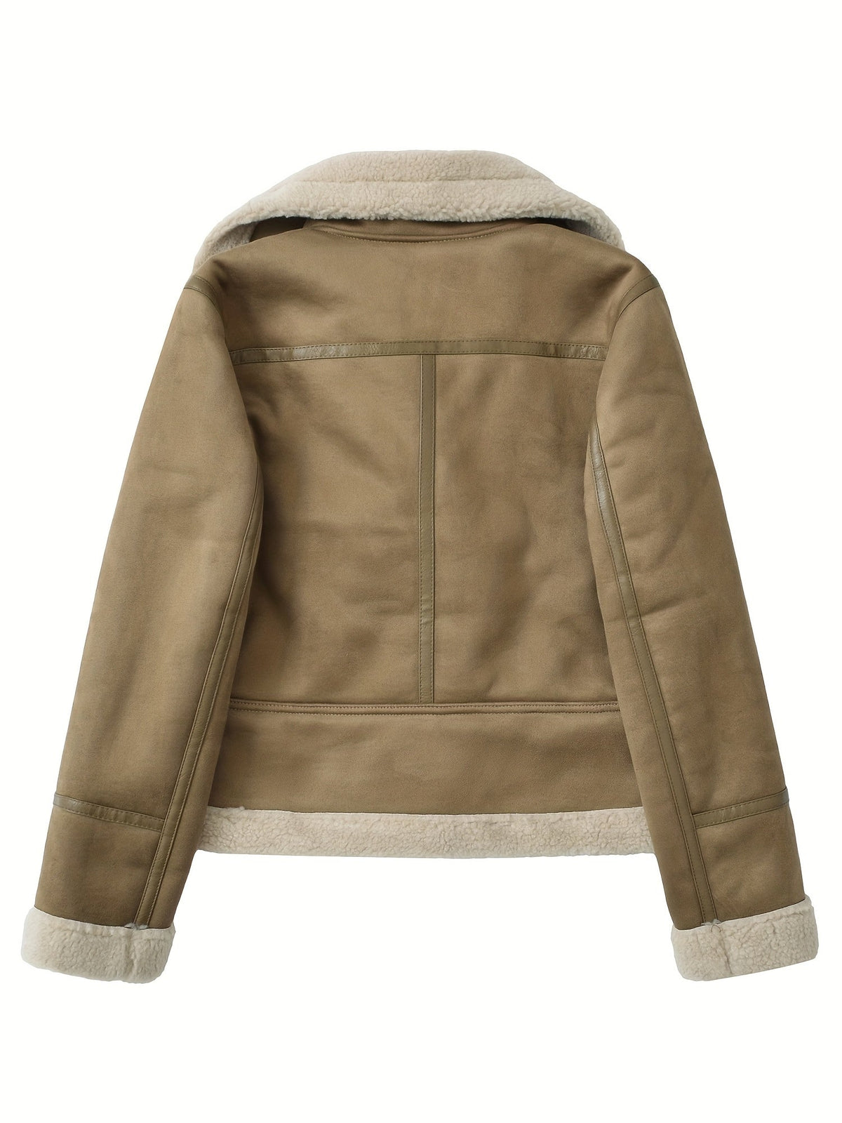 Veste courte ceinturée à doublure effet peau lainée — Amielle Paris
