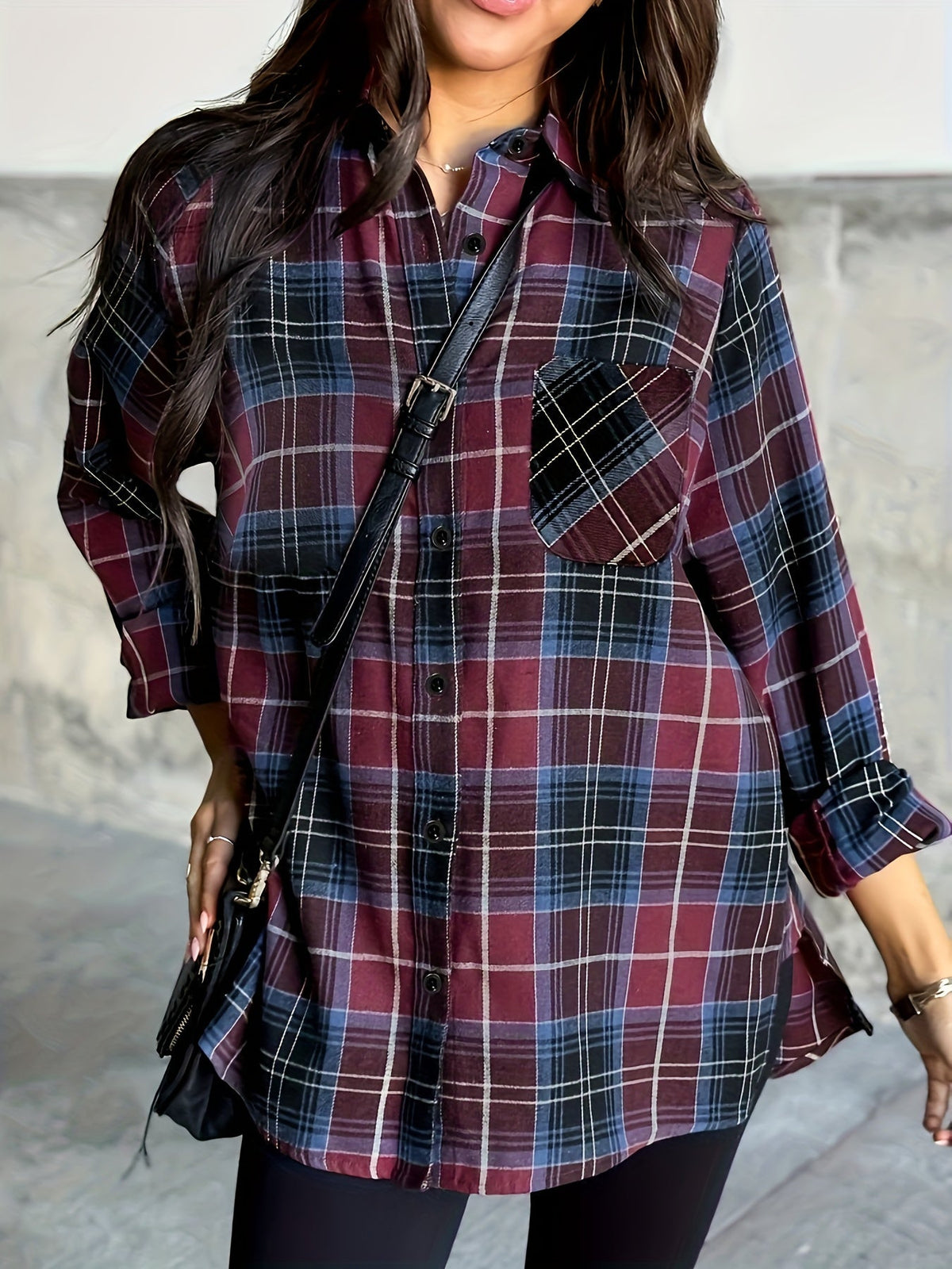 Chemise ample en flanelle à carreaux — Amielle Paris