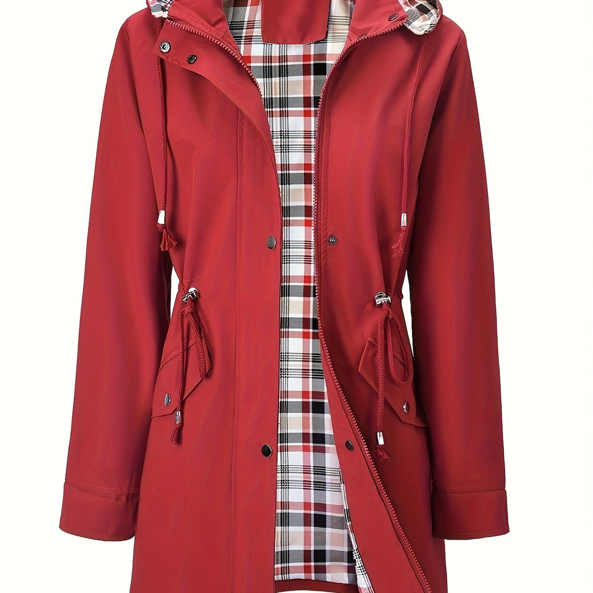 Parka à capuche et doublure à carreaux — Amielle Paris