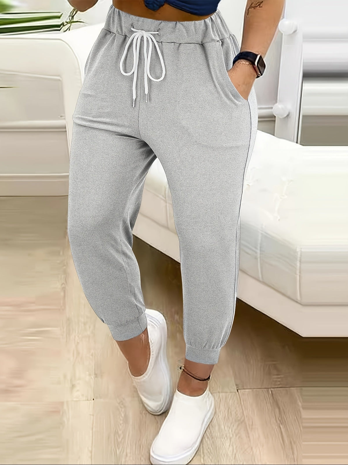 Pantalon de jogging fuselé à cordon — Amielle Paris