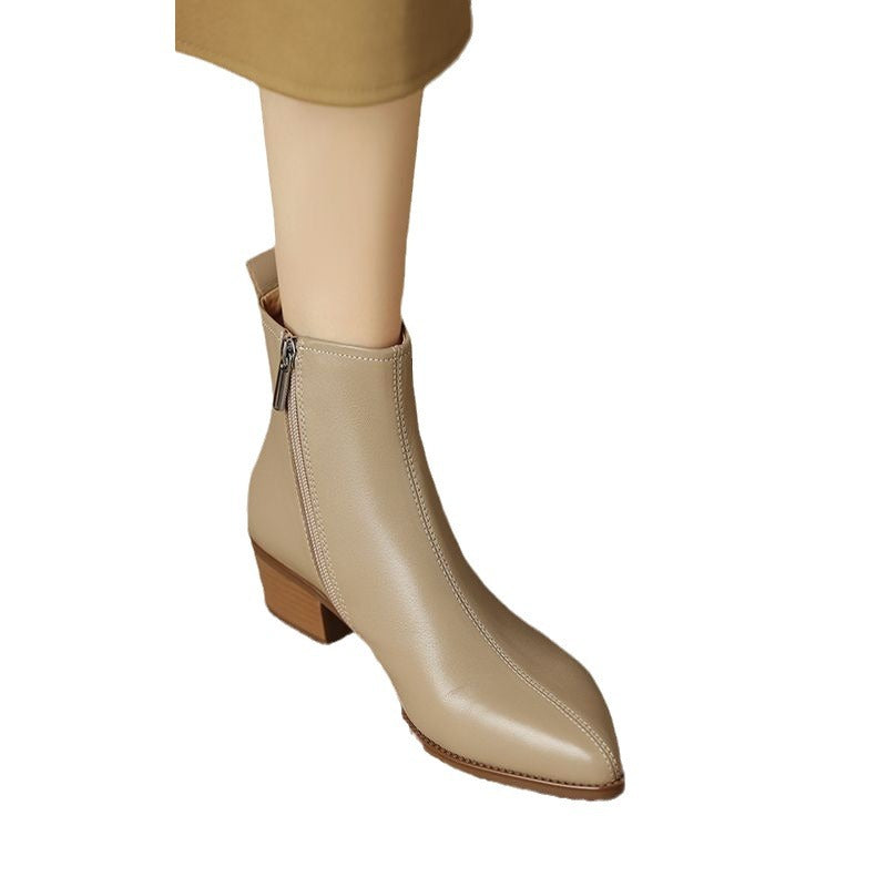 Adèle | Bottines à bout pointu et zip latéral — Amielle Paris