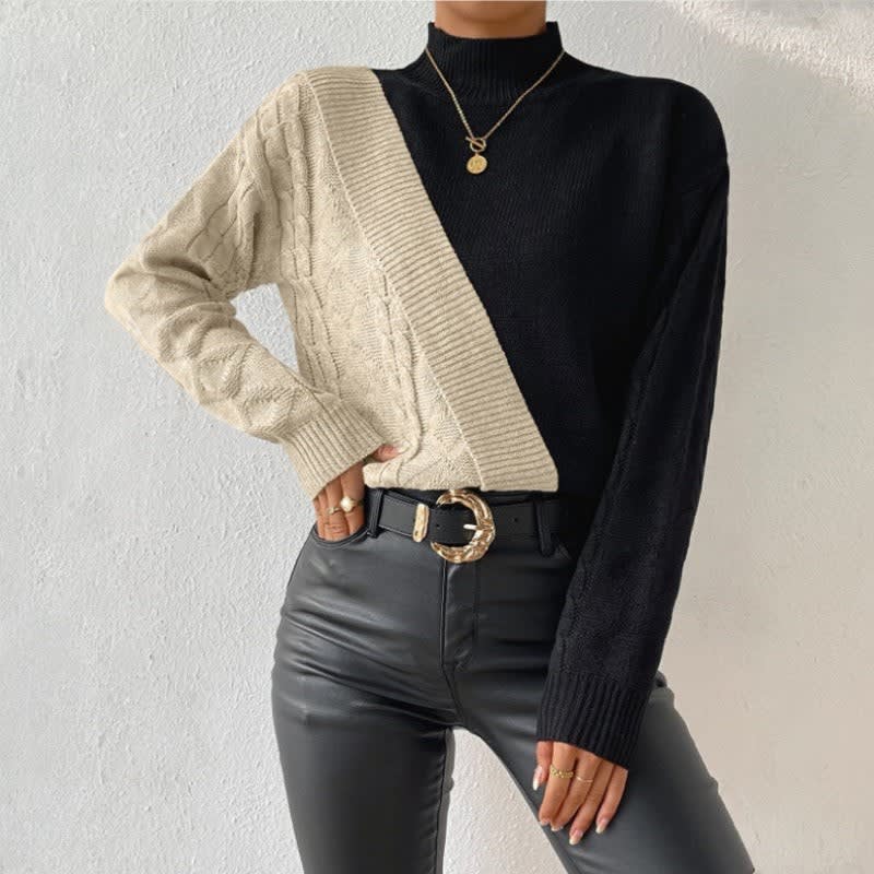 Pull torsadé à empiècements colorés — Amielle Paris