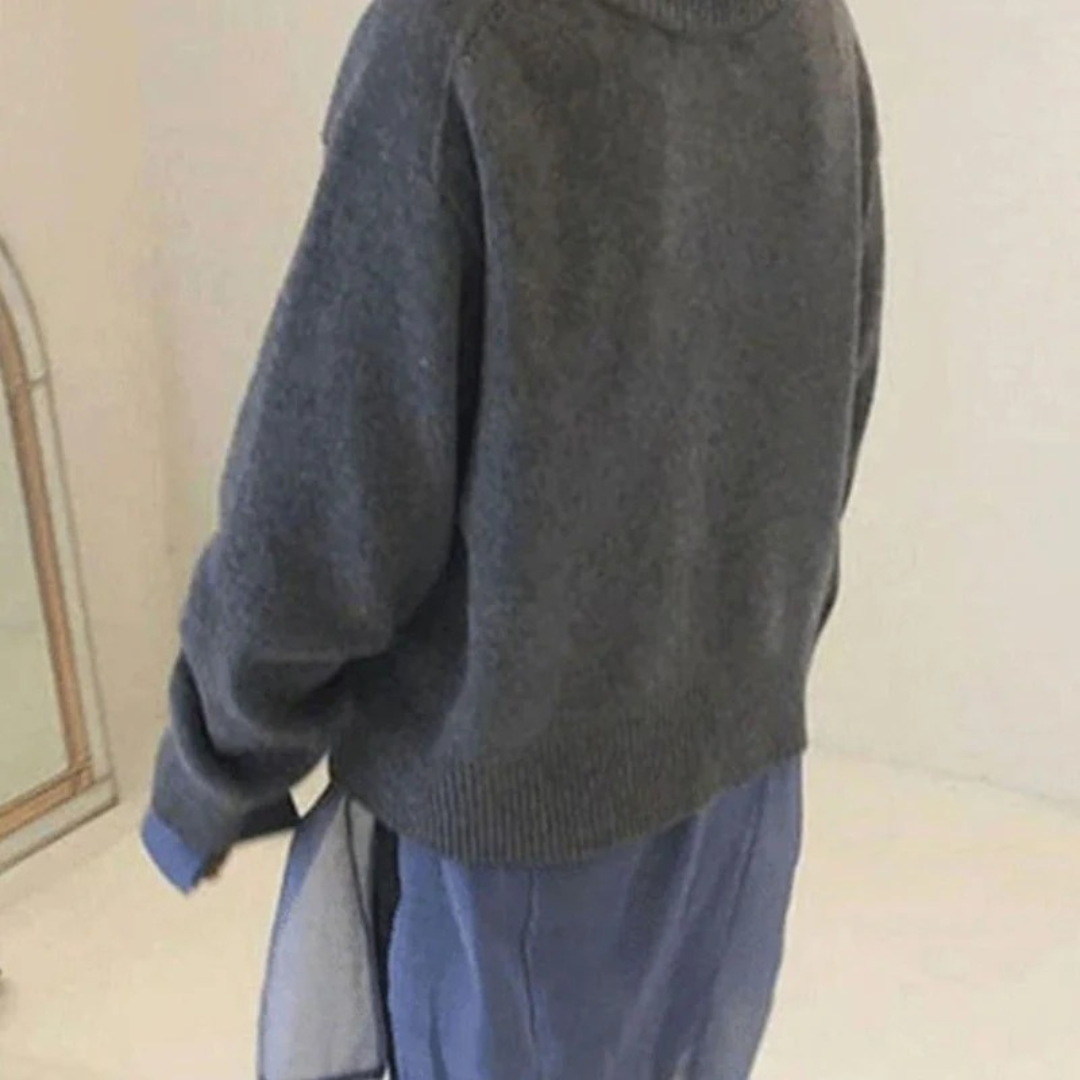 Uma — Cardigan boutonné à finitions côtelées — Amielle Paris