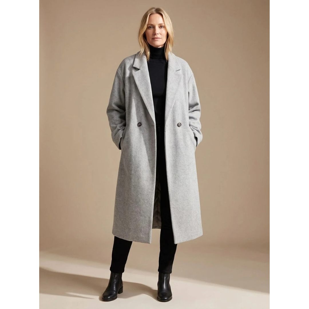 Ellen — Manteau long à col à revers — Amielle Paris