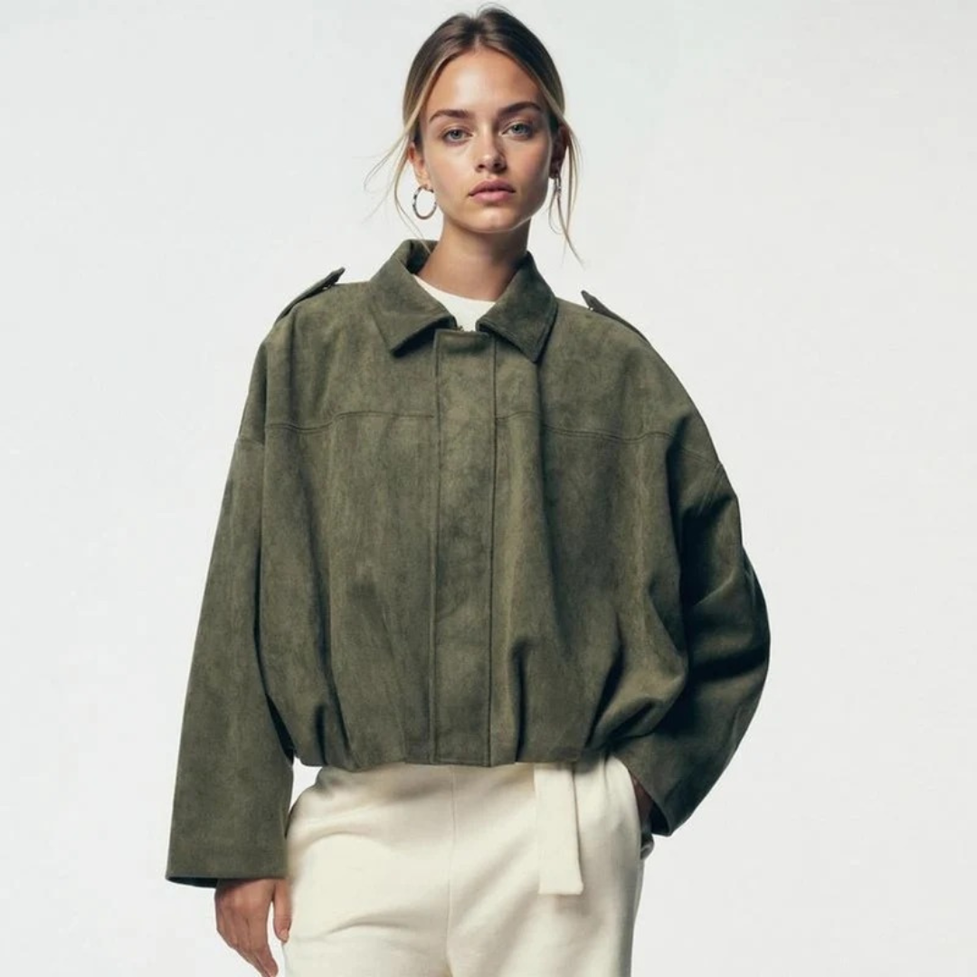 Diana — Bomber court ample à col — Amielle Paris