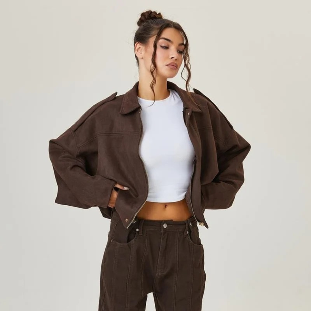 Diana — Bomber court ample à col — Amielle Paris