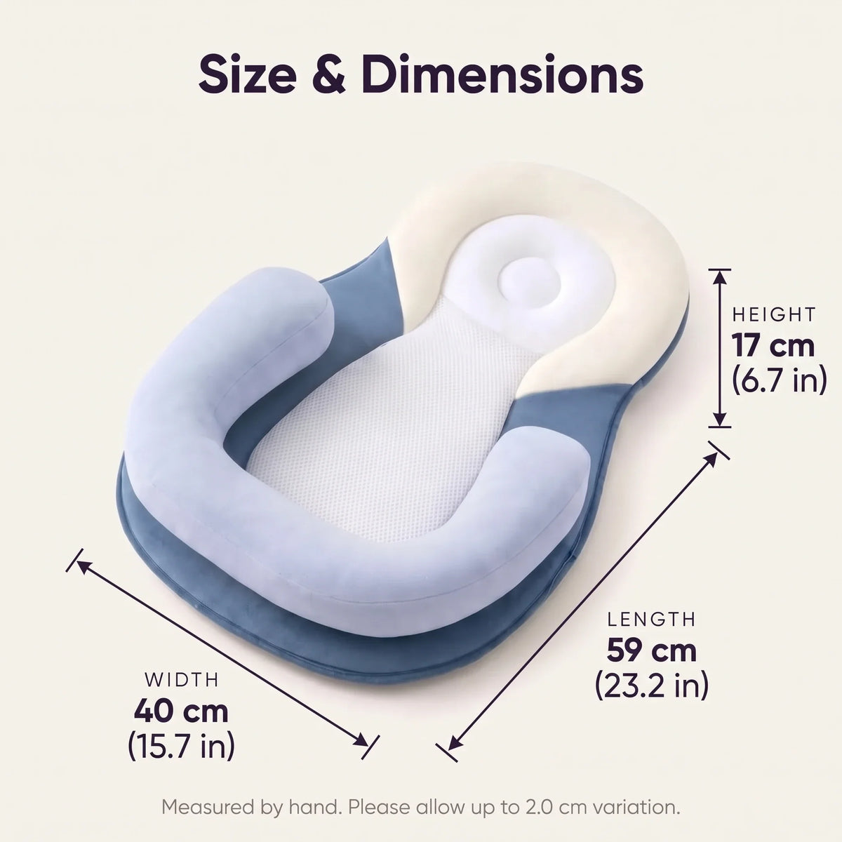 Coussin bébé ovale en coton — 59 × 40 cm — vue 7
