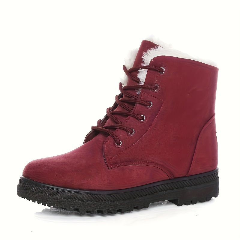 Bottines d'hiver à lacets et revers polaire — Amielle Paris