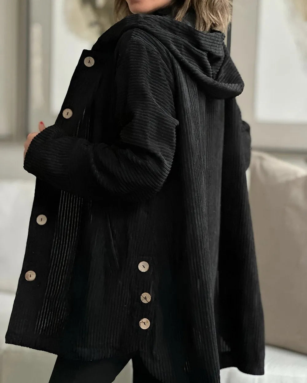 Leonie — Veste en velours côtelé à capuche — Amielle Paris
