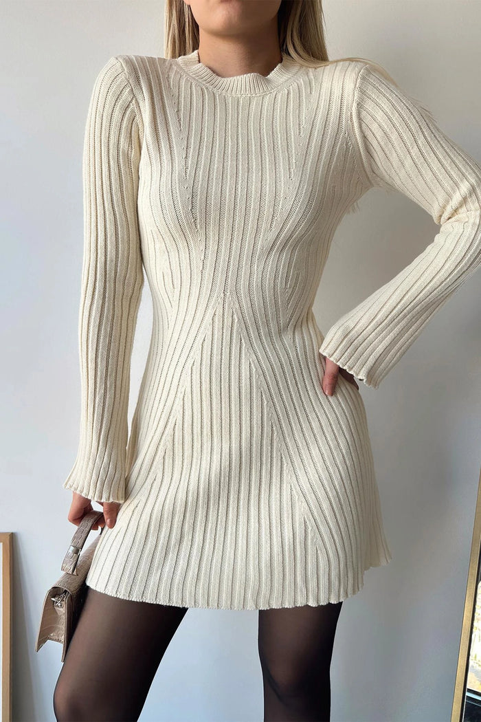 Kendra — Robe pull courte côtelée — Amielle Paris