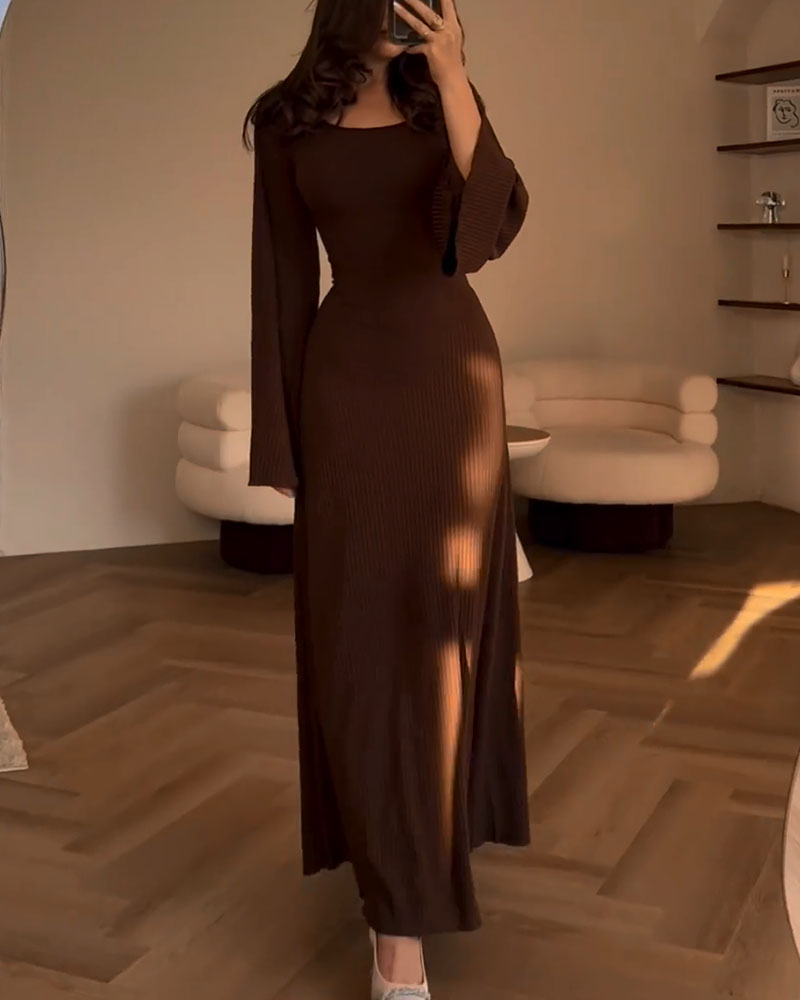 Helena — Robe en maille à manches longues — Amielle Paris