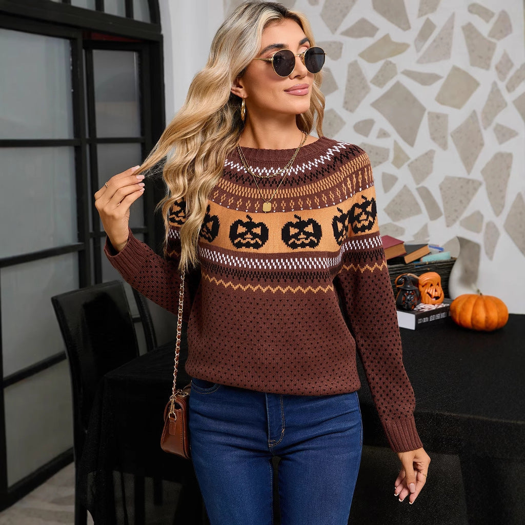 Pumpkin Grin — Pull Halloween à citrouilles — vue 8