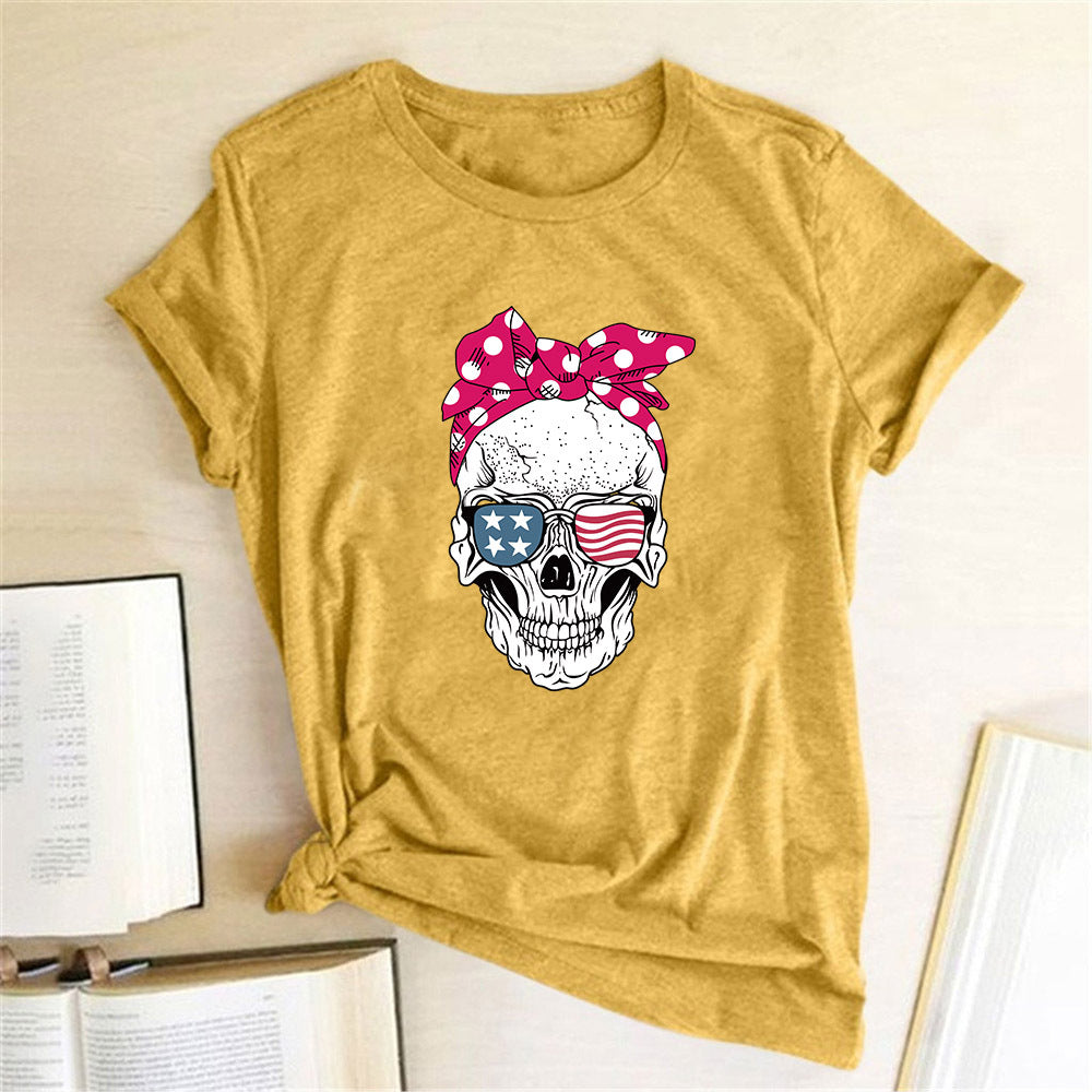 Miss Spooky — T-shirt tête de mort fleuri — vue 9