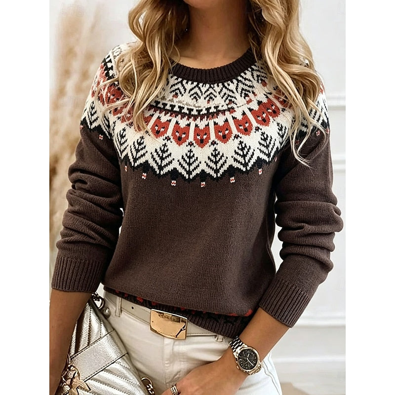 Pull à motifs nordiques aux tons doux — Amielle Paris