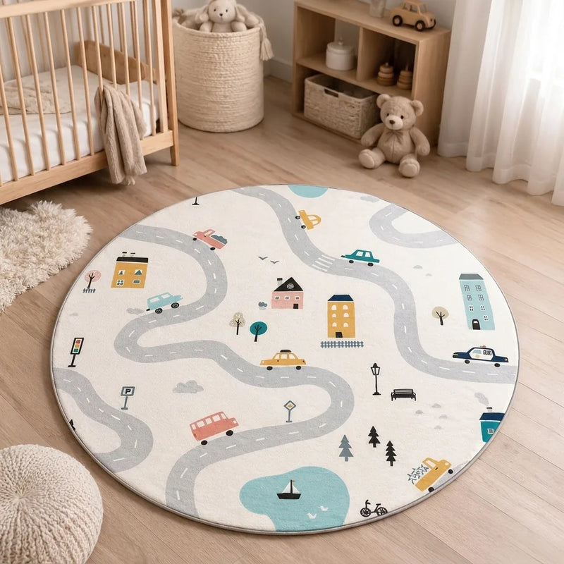 Tapis de jeu bébé voitures et camions — 140 cm — vue 1
