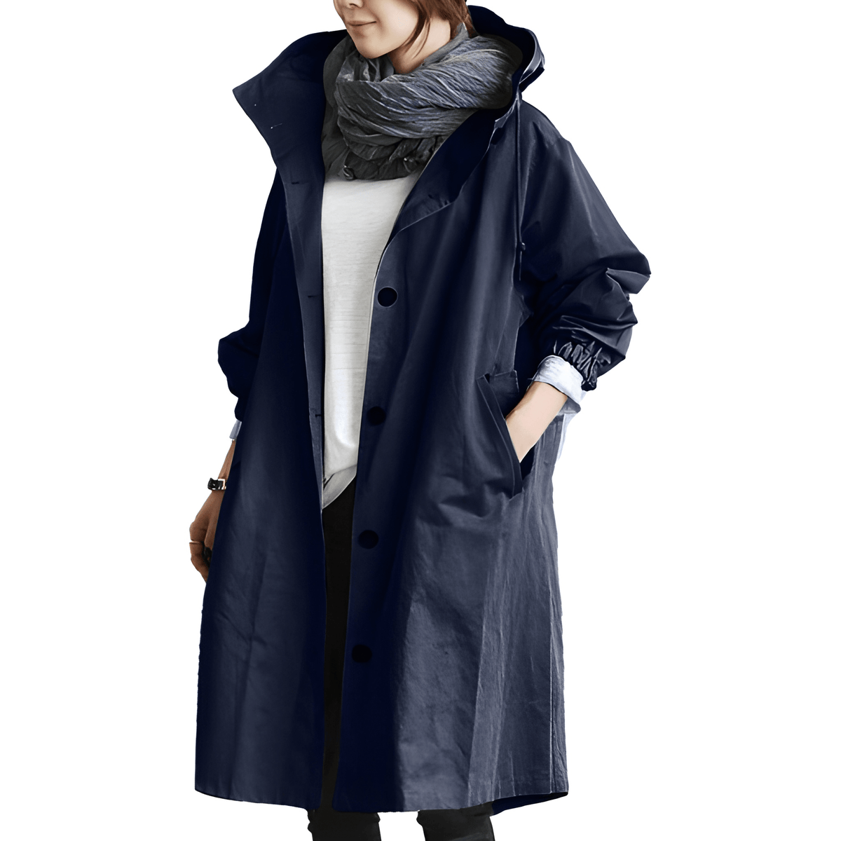 Parka ample à capuche et fermeture boutonnée — Amielle Paris