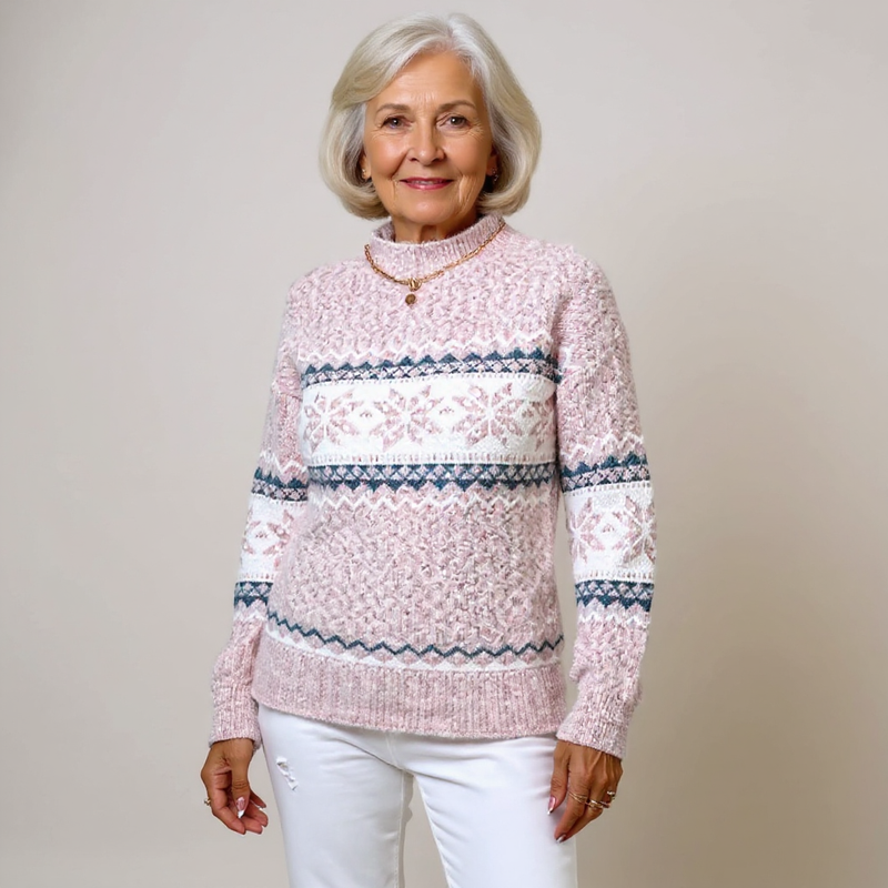 Pull à motifs nordiques en bandes