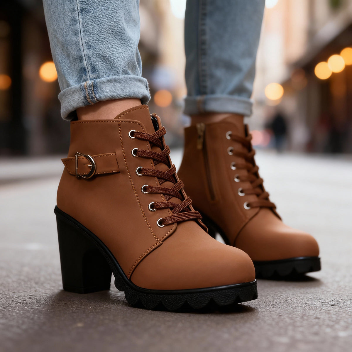 Isaure | Bottines à lacets et plateforme