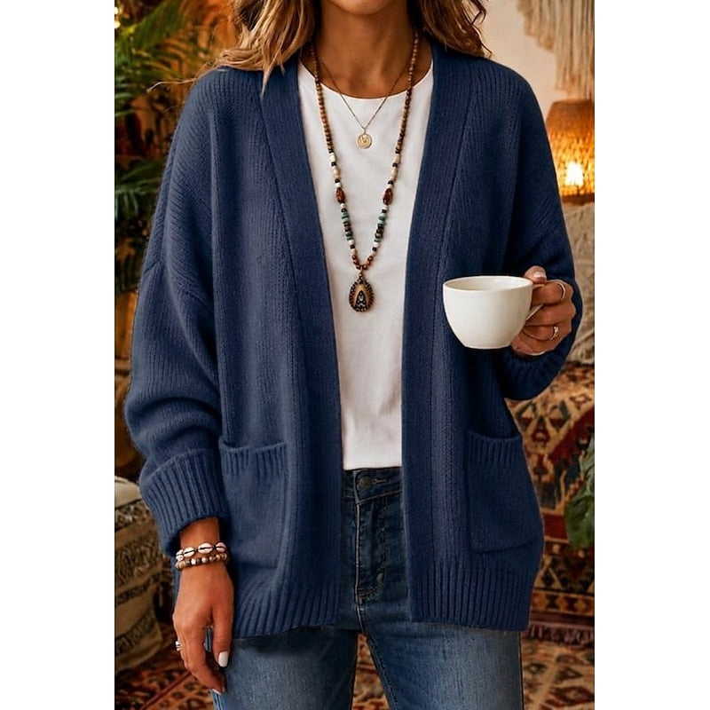 Gilet ouvert en maille avec poches devant — Amielle Paris