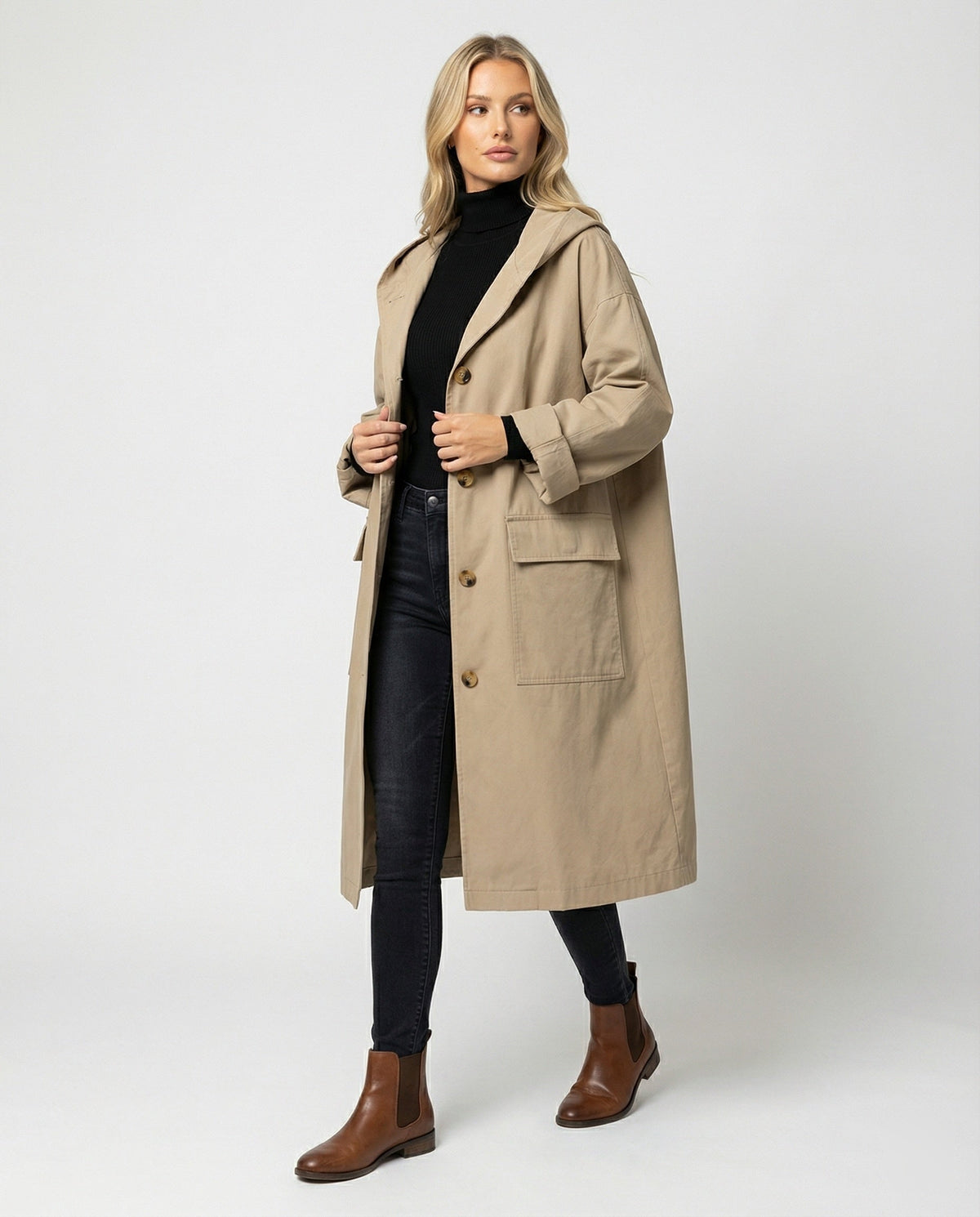 Juliette — Manteau long à capuche — Amielle Paris