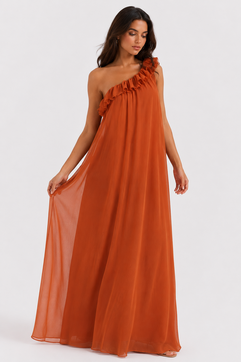 Garance — Robe longue à épaule fleurie — Amielle Paris