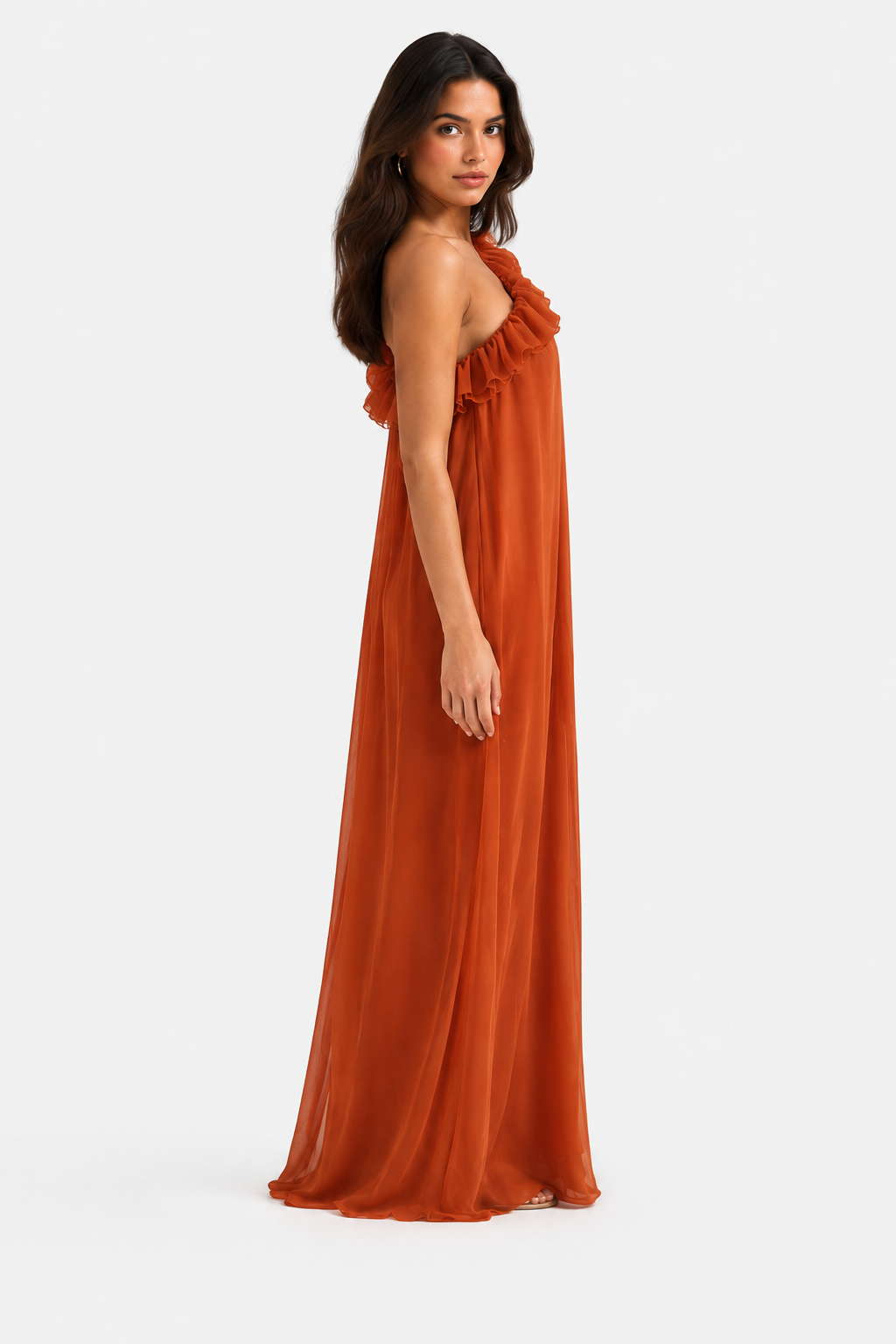 Garance — Robe longue à épaule fleurie — Amielle Paris