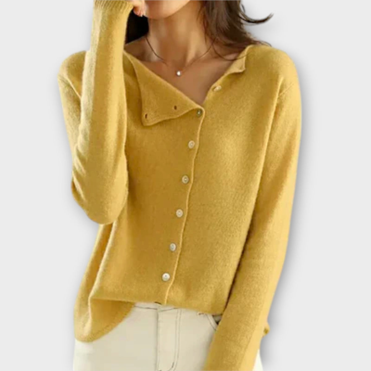 Paige | Cardigan gris boutonné