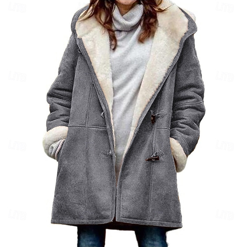 Delphine | Manteau à capuche et brandebourgs — Amielle Paris