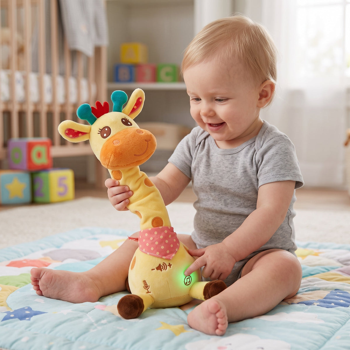 Peluche girafe musicale qui danse et répète — vue 4