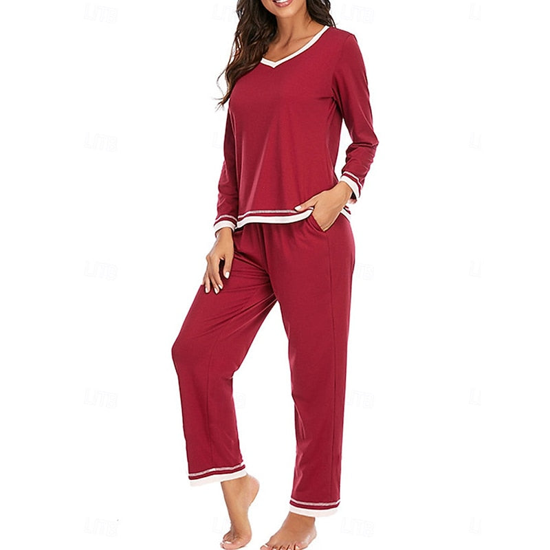Ensemble haut et pantalon à finitions côtelées — Amielle Paris