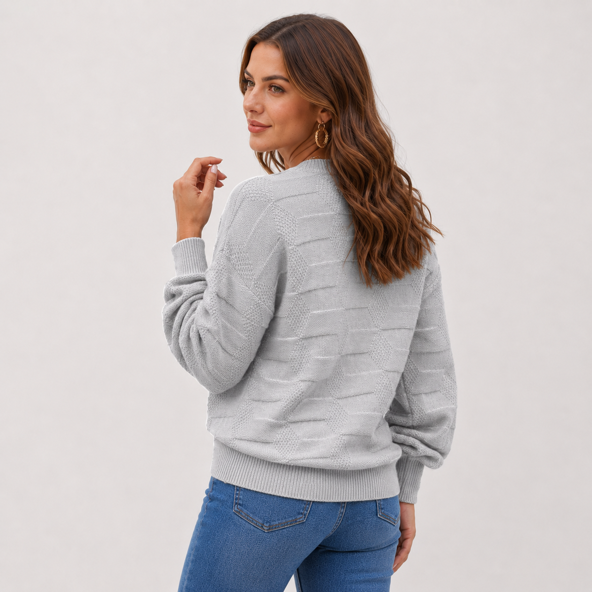 Pull texturé à manches bouffantes — Amielle Paris