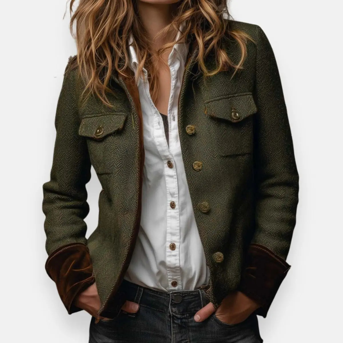 Veste à chevrons et poches poitrine — Amielle Paris