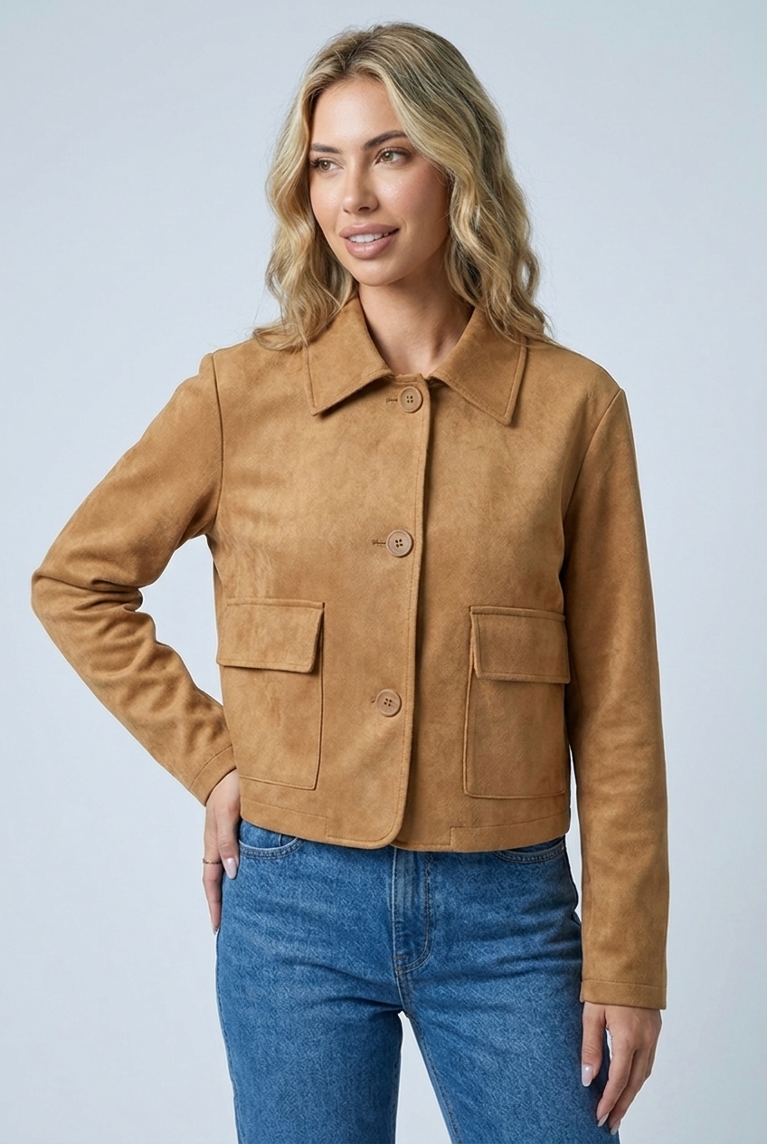 Océane — Veste fluide en suédine — Amielle Paris