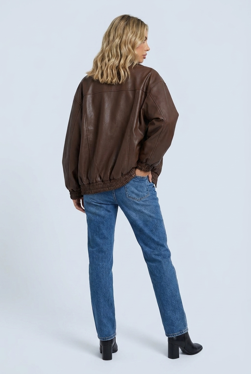 Romane — Veste zippée effet cuir à revers — Amielle Paris