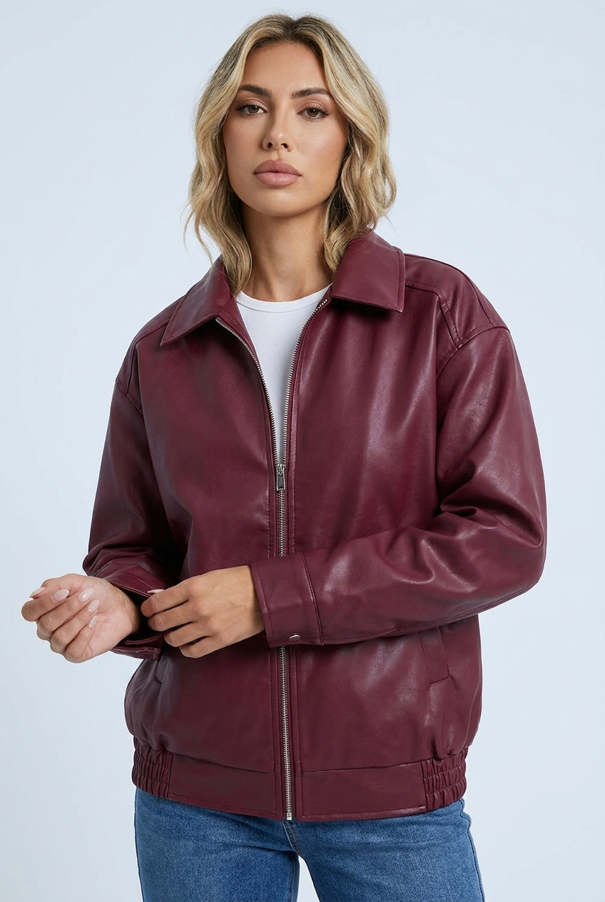Romane — Veste zippée effet cuir à revers — Amielle Paris