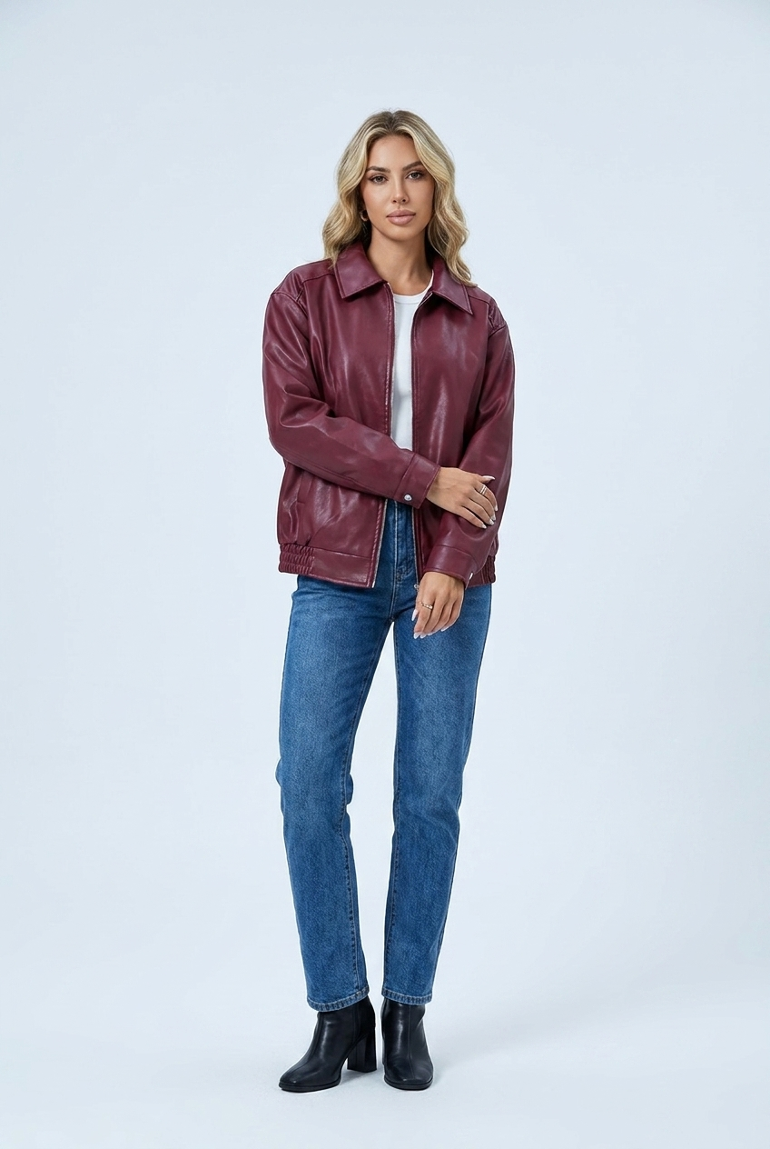 Romane — Veste zippée effet cuir à revers — Amielle Paris