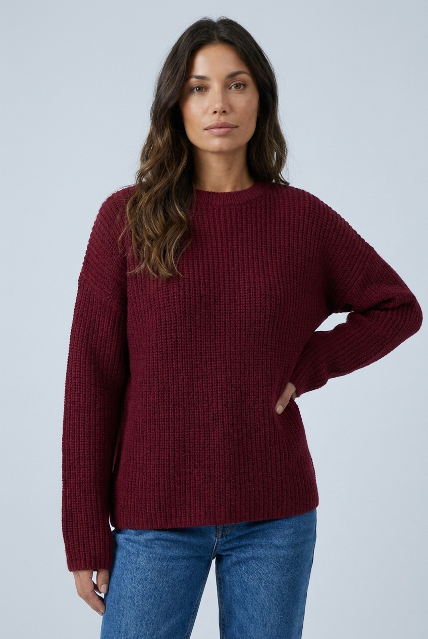 Pull ample en grosse maille côtelée — Manon — Amielle Paris