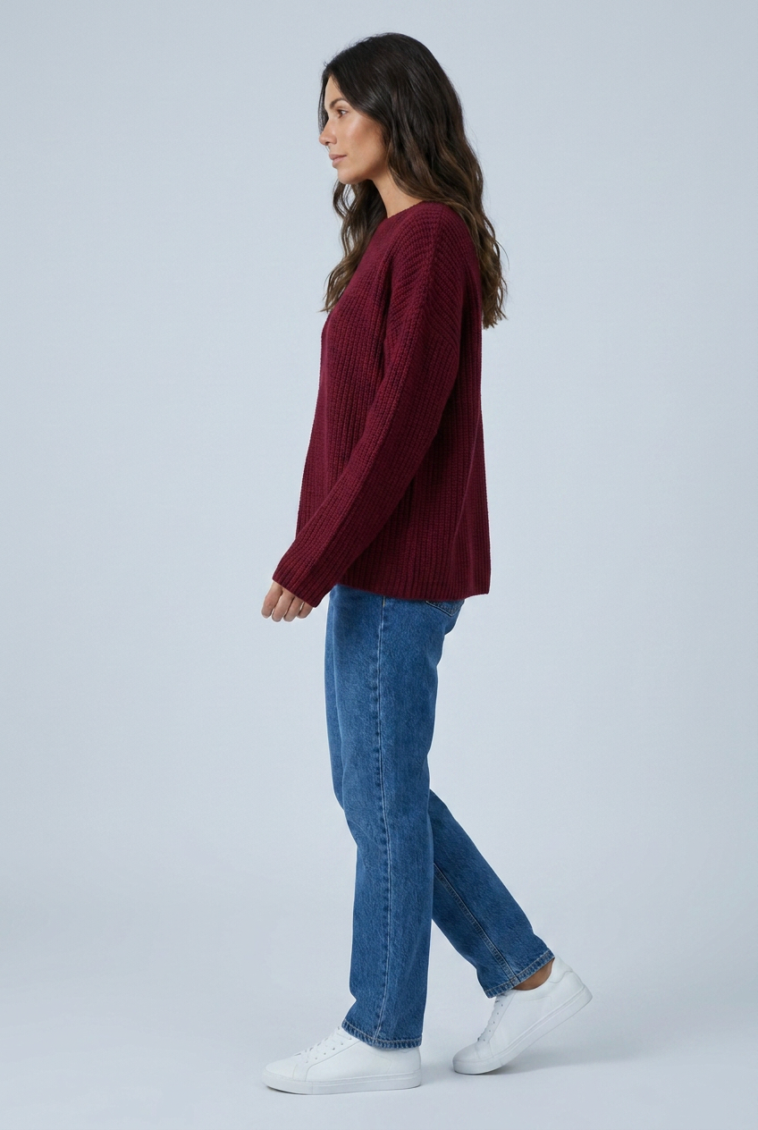 Pull ample en grosse maille côtelée — Manon — Amielle Paris