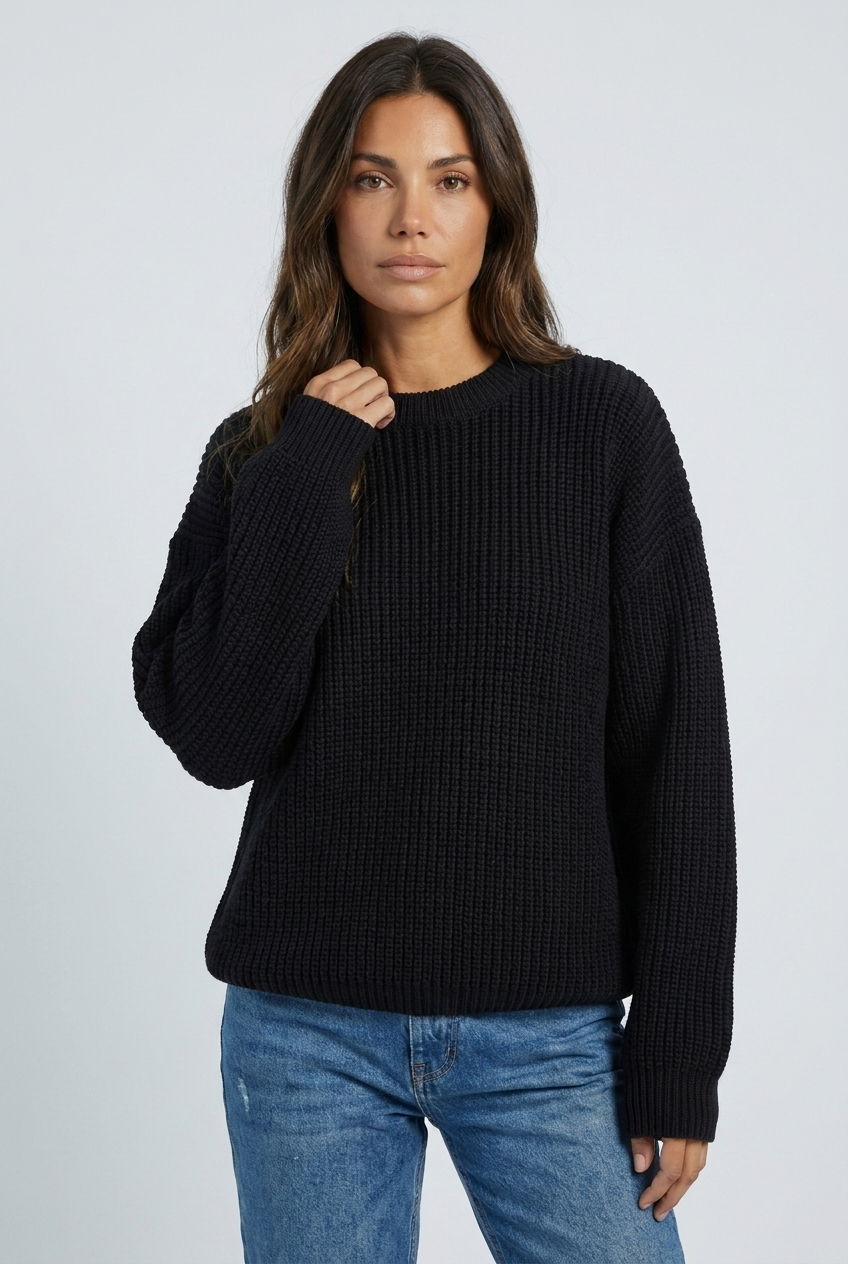 Pull ample en grosse maille côtelée — Manon — Amielle Paris
